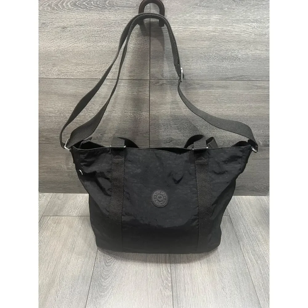 Kipling Adara Black Tote large Shoulder Bag with Crossbody Strap large B000751
